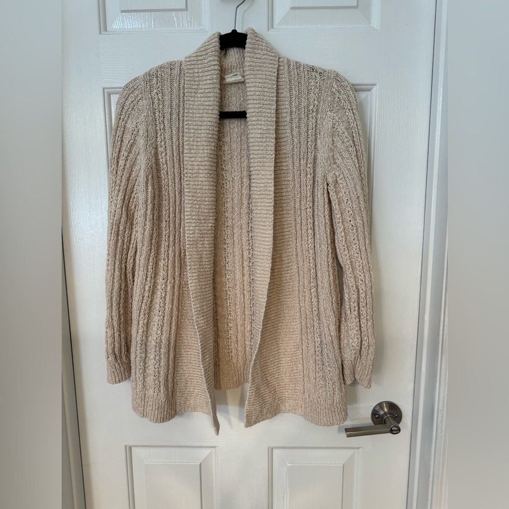 Anthropologie Beige Cable Knit Sweater size S